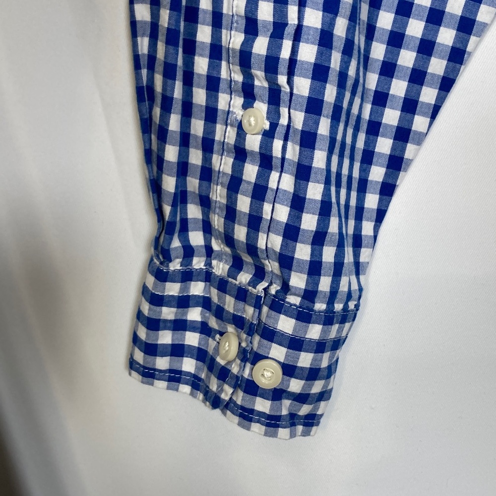 Falls Creek Women’s Royal Blue White Gingham Plaid Button Up Sz M - Picture 10 of 13